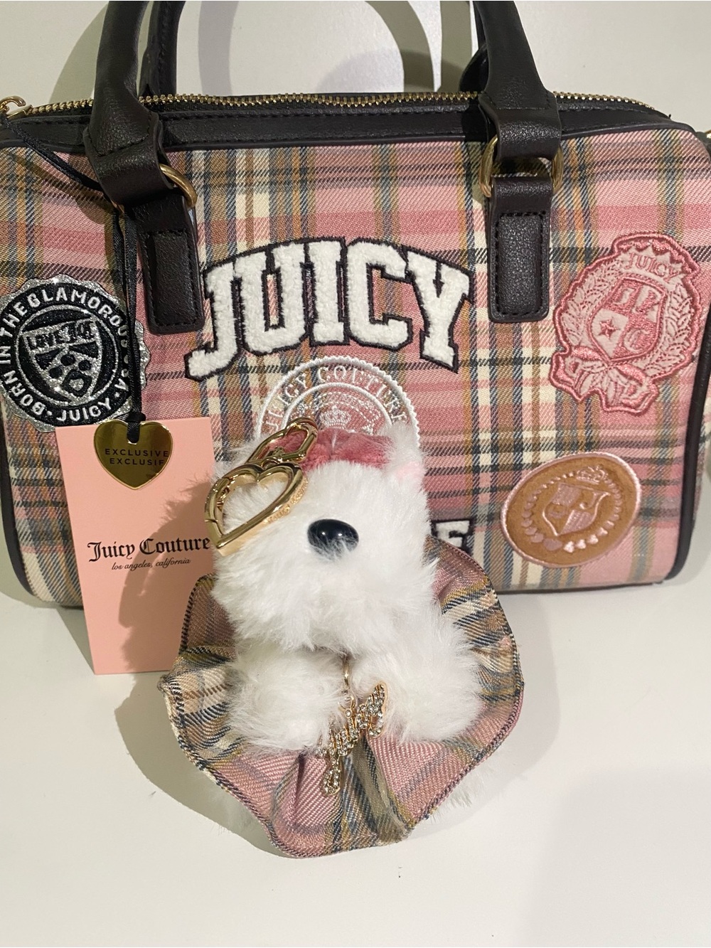Juicy Couture Pink Plaid Handbag - Picture 8 of 9